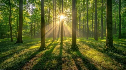 Obraz premium The Sunlight Through the Trees