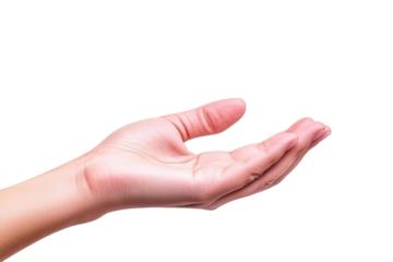 An open hand gesture conveying invitation, offering, or help, ideal for concepts of support, interaction, and communication.