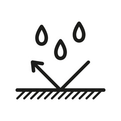 Waterproof surface icon. Water resistant symbol. Protection barrier illustration. Vector graphic.