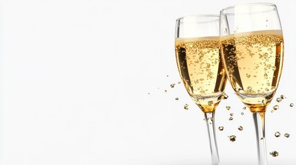 Champagne clipart, element, 3D illustration, realistic, isolated on white background