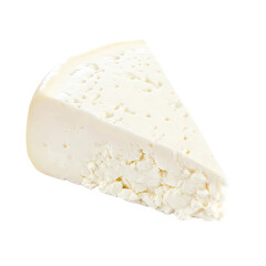 A wedge of white cheese