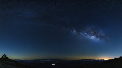 Fototapeta premium Milky Way Galaxy Over Mountains