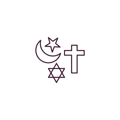 abrahamic outline icon. Linear vector from religion concept. Thin line abrahamic icon isolated on white background