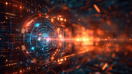 Modern digital transformation background with sleek, innovative technology visuals and a large area for business concepts or messaging