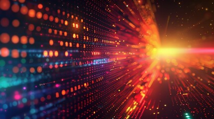 Obraz premium Digital innovation technology backdrop with abstract data patterns and a prominent area for business concepts or messaging