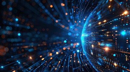 Sleek digital technology background with advanced technology graphics and a large copy space for innovation business ideas