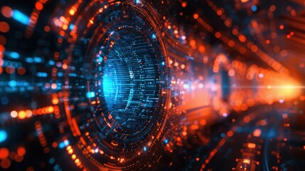 Obraz premium Futuristic tech disruption background with modern digital elements and room for overlaying business innovation concepts