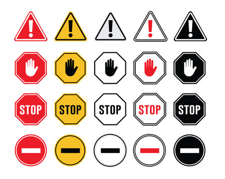set road sign icon, Other Danger road, atention , stop and caution