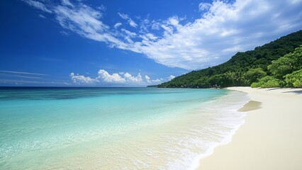 Obraz premium blue sky, mountains and beach 