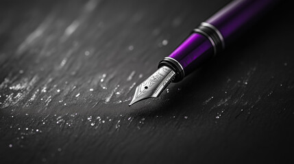 luxury fountain pen in the dark