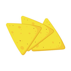 Nachos chip vector. Tortilla chips or nachos tortillas flat vector color icon.