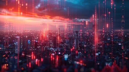 High-definition fintech innovation backdrop with sleek design elements and clear space for adding financial strategies or updates