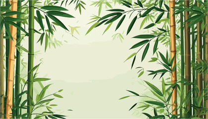 Naklejka premium Serenity of Bamboo Grove Lush Green Vector Background
