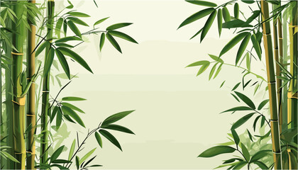 Obraz premium Serenity of Bamboo Grove Lush Green Vector Background