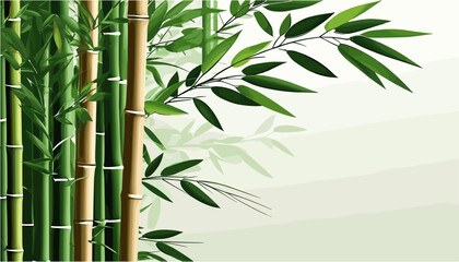 Naklejka premium Tropical Bamboo Backdrop with Modern Asian Aesthetics