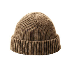 Brown knitted beanie hat