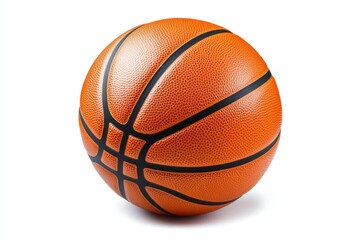 Fototapeta premium A vibrant orange basketball with a textured surface, ideal for sports-themed designs and athletic imagery.