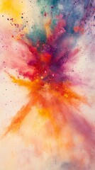 Colorful explosion of powder in abstract