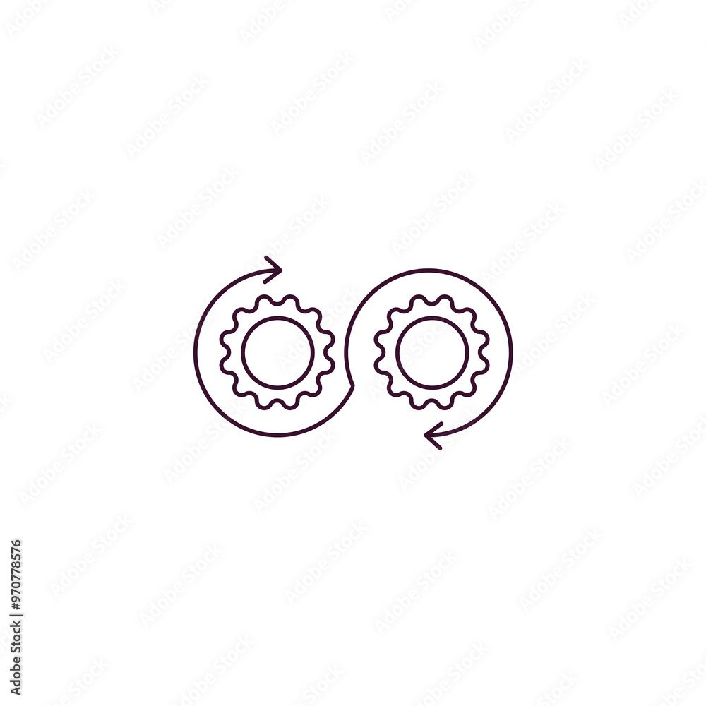 Aufkleber devops outline icon. linear vector from technology concept. thin line devops icon isolated on white 