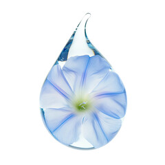 Obraz premium Blue flower in glass drop