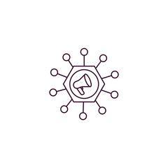 multichannel marketing outline icon. Linear vector from technology concept. Thin line multichannel marketing icon isolated on white background