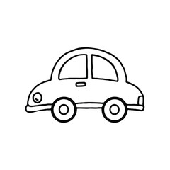 Fototapeta premium hand drawing of a small car with rounded edges.