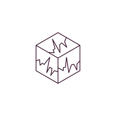 virtual box outline icon. Linear vector from technology concept. Thin line virtual box icon isolated on white background