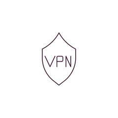 vpn outline icon. Linear vector from technology concept. Thin line vpn icon isolated on white background