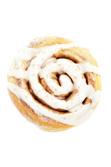 Sweet cinnamon roll with frosting