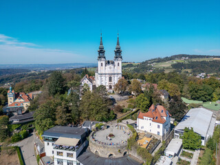 Aerial View of Pöstlingberg Church and Hill