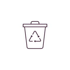 recycling bin outline icon. Linear vector from tools concept. Thin line recycling bin icon isolated on white background