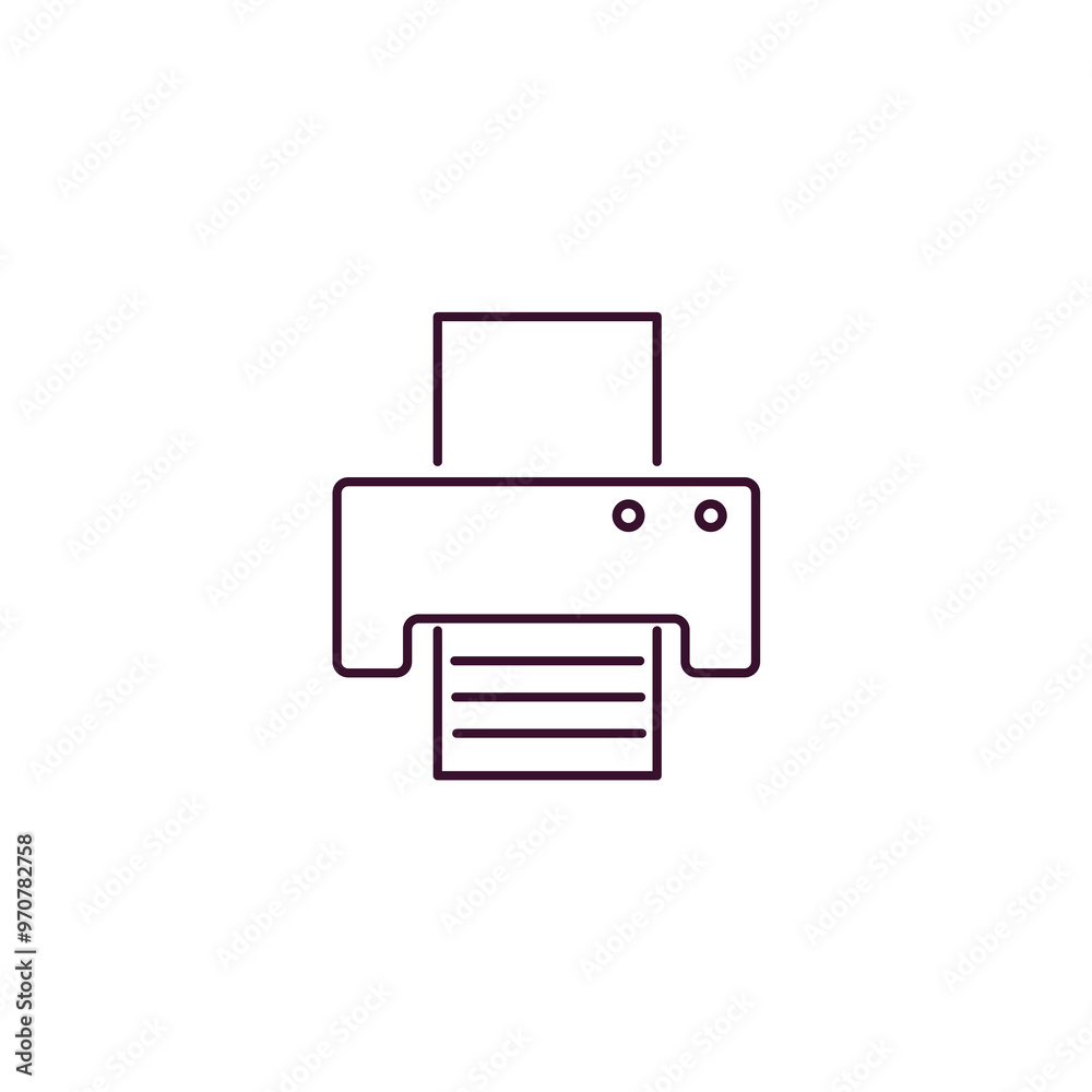 Fototapete print button outline icon. linear vector from tools concept. thin line print button icon isolated on