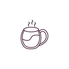 cup of hot coffee outline icon. Linear vector from tools concept. Thin line cup of hot coffee icon isolated on white background