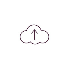 up arrow and cloud outline icon. Linear vector from tools concept. Thin line up arrow and cloud icon isolated on white background