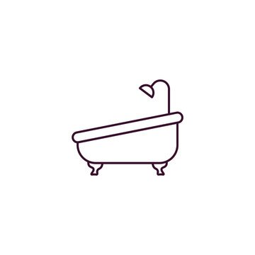 recommend clip art: bath tub outline icon. Linear vector from tools concept. Thin line bath tub icon isolated on white background