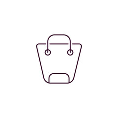 bag with big handle outline icon. Linear vector from tools concept. Thin line bag with big handle icon isolated on white background