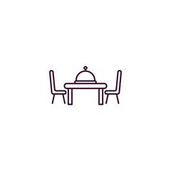 dining set outline icon. Linear vector from tools concept. Thin line dining set icon isolated on white background