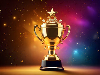 gold cup with star,Ai generated 