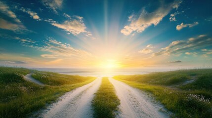 Sunset Road to the Beach