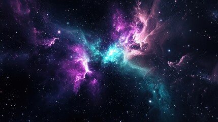 Fototapeta premium Cosmic Nebula in a Starry Sky