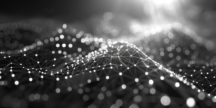 A simple yet striking image of various lights in black and white