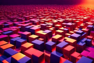 Fototapeta premium Generate a vibrant background featuring a mix of geometric shapes in bright, contrasting colors