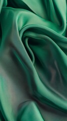 Obraz premium Emerald green silk fabric texture, elegant fashion