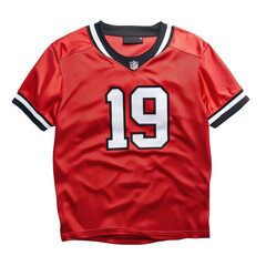 Red football jersey with #19
