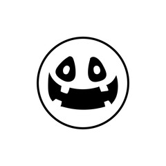Halloween face icon vector. Scary face illustration sign. Funny Face symbol. Pumpkin face logo.