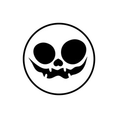 Halloween face icon vector. Scary face illustration sign. Funny Face symbol. Pumpkin face logo.