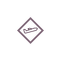 airport sign outline icon. Linear vector from traffic signs concept. Thin line airport sign icon isolated on white background