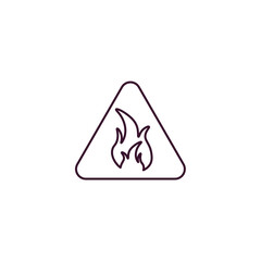 fire sign outline icon. Linear vector from traffic signs concept. Thin line fire sign icon isolated on white background