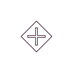 Obraz premium intersection sign outline icon. Linear vector from traffic signs concept. Thin line intersection sign icon isolated on white background