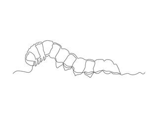 Abstract insect worm, caterpillar. continuous one line art hand drawing sketch, logo